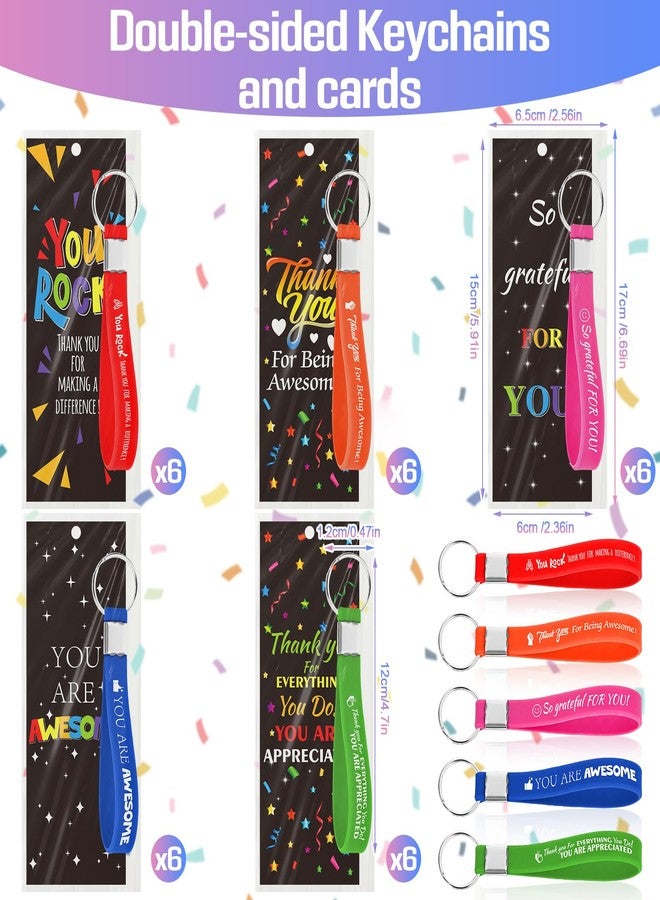 Aartner 30 Sets Inspirational Motivational Silicone Key Chains in Bulk Employee Appreciation Thank You Gifts for Staff Teacher Team Teachers Coworkers Nurses Women Men Christmas Stuffers Thanksgiving Favors - Image 2